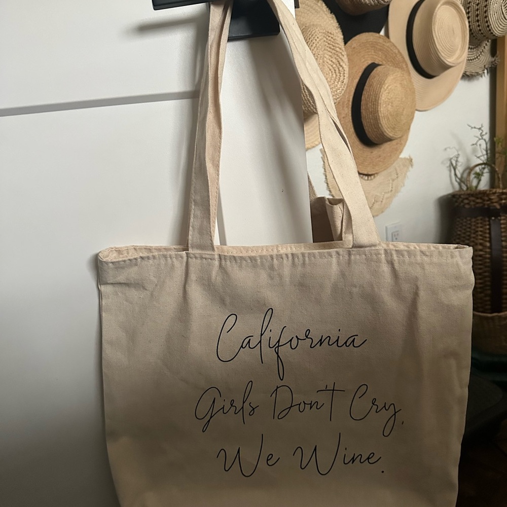 Beige Canvas Tote Bag